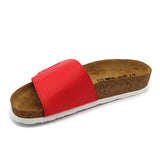 LEON 4022 Leather Sandal Clogs for Women - Red