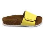 LEON 4022 Leather Sandal Clogs for Women - Yellow