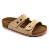 LEON 4050 Leather Sandal Clogs for Women - Beige