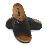 LEON 4053 Leather Sandal Clogs for Women - Black