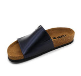 LEON 4205 Leather Sandal Clogs for Women - Blue