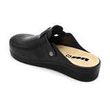 LEON 5001 Leather Clogs for Women - Black