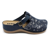 LEON 903 Leather Clogs for Women - Blue