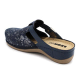 LEON 903 Leather Clogs for Women - Blue