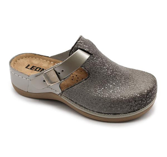 LEON 903 Leather Clogs for Women - Champagne