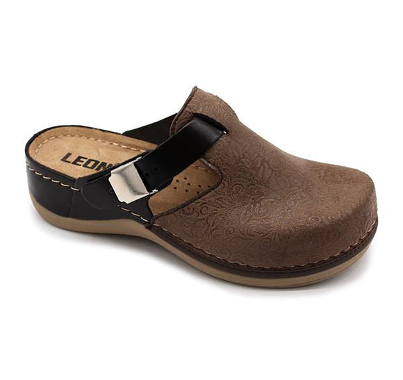 LEON 903 Leather Clogs for Women - Samantha Brown