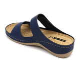 LEON 907 Leather Sandal Clogs for Women - Blue