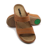 LEON 907 Leather Sandal Clogs for Women - Brown