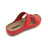 LEON 907 Leather Sandal Clogs for Women - Red