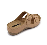 LEON 908 Leather Sandal Clogs for Women - Beige