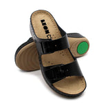 LEON 908 Leather Sandal Clogs for Women - Black