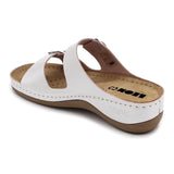 LEON 908 Leather Sandal Clogs for Women - Pearl