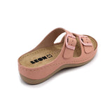 LEON 908 Leather Sandal Clogs for Women - Rose