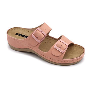 LEON 908 Leather Sandal Clogs for Women - Rose