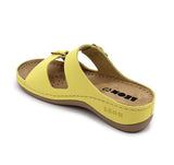 LEON 908 Leather Sandal Clogs for Women - Yellow