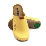 LEON 930 Leather Sandal Clogs for Women - Yellow