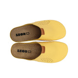 LEON 930 Leather Sandal Clogs for Women - Yellow