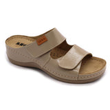 LEON 931 Leather Sandal Clogs for Women - Cappuccino