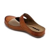 LEON 953 Leather Sandal Clogs for Women - Brown