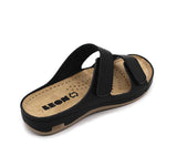 LEON 954 Leather Sandal Clogs for Women - Black