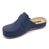 LEON 970 Leather Sandal Clogs for Women - Blue