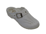 Dr Punto Rosso O501 Leather Sandal Clogs for Women - White