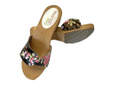 Solema RINA Leather Clogs for Women  - Black Roses