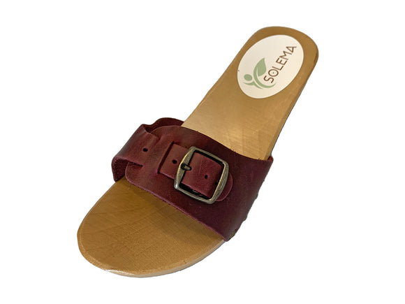 Solema RINA Leather Clogs for Women  - Maroon