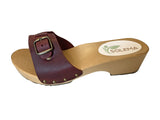 Solema RINA Leather Clogs for Women  - Maroon