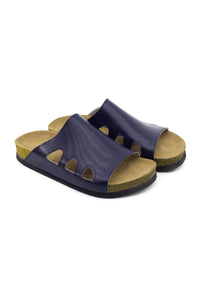 TERLIK SABO ST-190 Leather Clogs for Women - Navy Blue