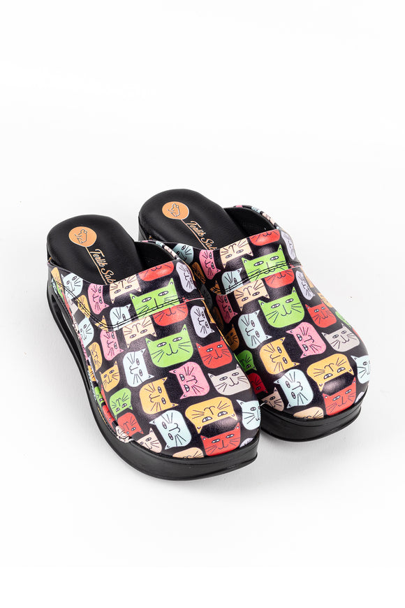 TERLIK SABO ST-474 Leather Clogs for Women - Colourful Patterned