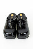 TERLIK SABO ST-845 Leather Clogs for Women - Black Textured