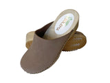 Solema TRIS Nubuck Leather Clogs for Women  - Brown