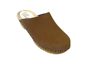 Solema TRIS Nubuck Leather Clogs for Women  - Brown