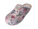 Solema TRIS Leather Clogs for Women  - Cream Flowers