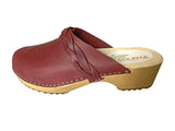 Solema TRIS Nubuck Leather Clogs for Women  - Maroon