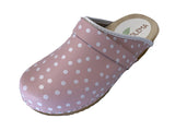Solema TRIS Leather Clogs for Women  - Pink Dots