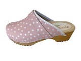 Solema TRIS Leather Clogs for Women  - Pink Dots