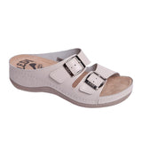 LEDI 404-17 Leather Clogs for Women - Beige