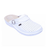 LEDI 663-18 Leather Clogs for Women - White