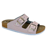 LEDI Anatomic 92-LLI Leather Slip-on Womens Comfort Sandals Clogs, Pink