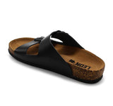 LEON 4010 Leather Sandal Clogs for Women - Black
