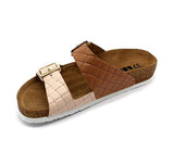 LEON 4011 Leather Sandal Clogs for Women - Brown Nude