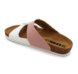 LEON 4011 Leather Sandal Clogs for Women - Rose White