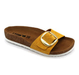 LEON 4020 Leather Sandal Clogs for Women - Yellow