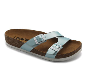 LEON 4030 Leather Sandal Clogs for Women - Mint