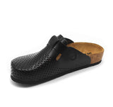 LEON 4250 Leather Clogs for Women - Black