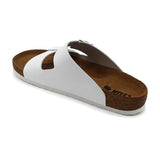 LEON 4703 Leather Sandal Clogs for Men - White