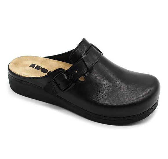 LEON 5000 Leather Clogs for Women - Black