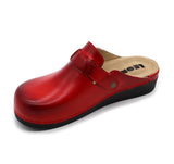 LEON 5000 Leather Clogs for Women - Red